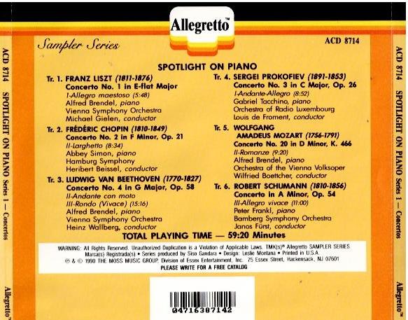 Various – Spotlight On Piano (CD, Album, Compilation, Sampler)