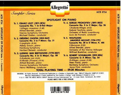 Various – Spotlight On Piano (CD, Album, Compilation, Sampler)