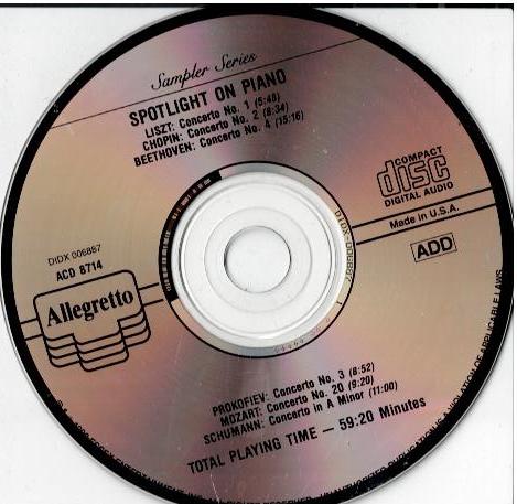 Various – Spotlight On Piano (CD, Album, Compilation, Sampler)