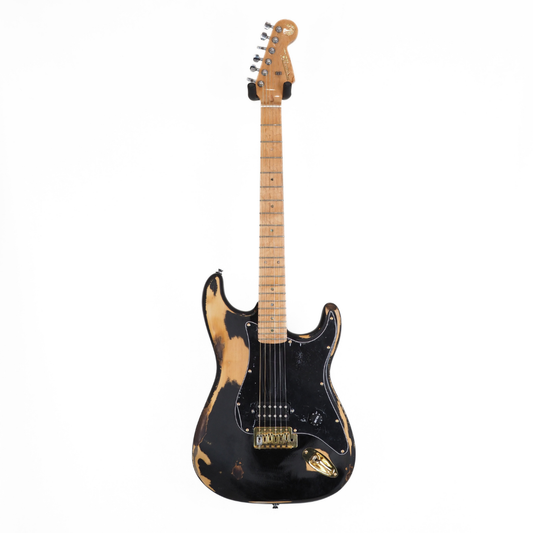 1991 Fernandes Unique Series Electric Guitar in Black Heavy Relic-Wear Finish
