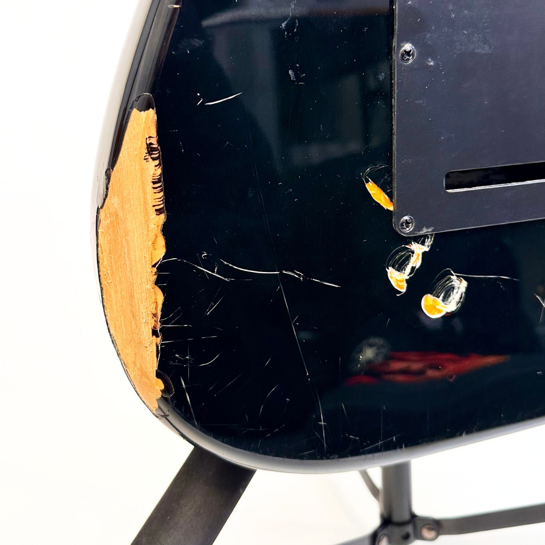 1995 Fender Squier Series Stratocaster Electric Guitar in Black