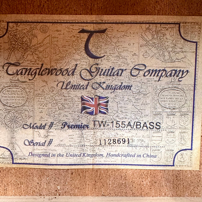 Tanglewood TW155 A/Bass Premier Series, Electro-Acoustic Bass Guitar