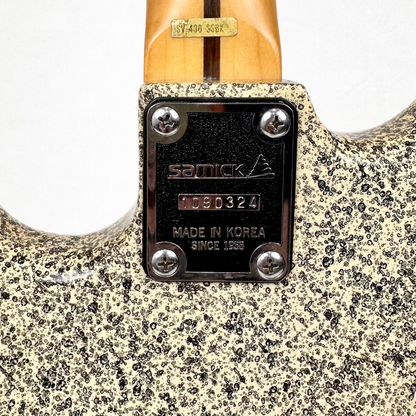 Samick SV-430 SSBK Stratocaster-Style Electric Guitar in Custom Yellow & Black Speckled Finish