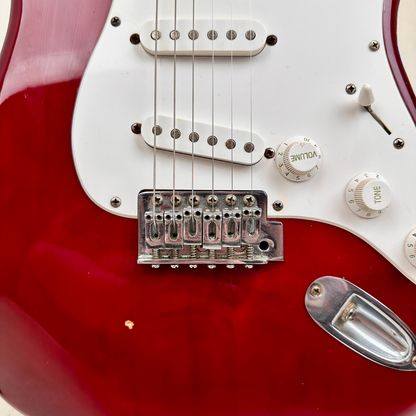 Unbranded Stratocaster-Style Electric Guitar in Wine Red