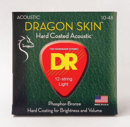 DR DSA-10/12 Dragon Skin Hard Coated Phosphor Bronze Acoustic Strings 10-48 (12 String)
