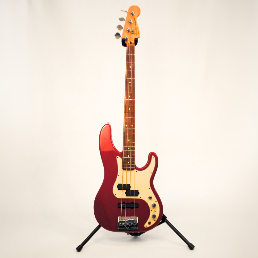 1992 Fender Precision Plus USA Bass Guitar in Lipstick Red