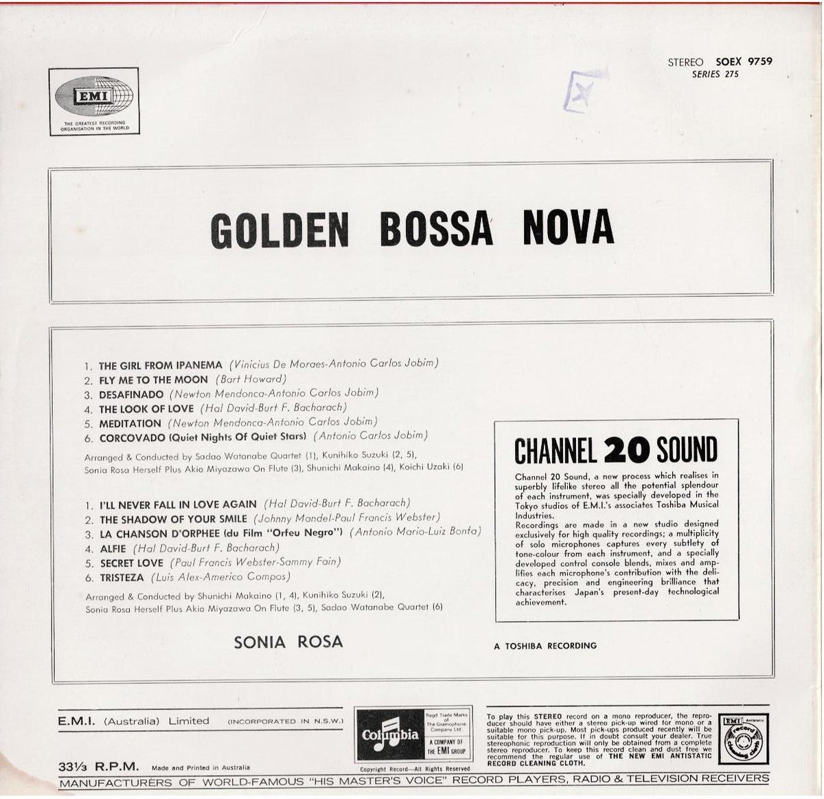 Sonia Rosa – Golden Bossa Nova (Vinyl, LP, Album, Reissue, Stereo)
