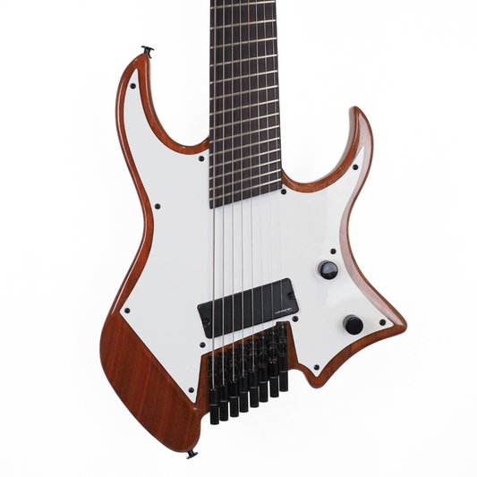 Artist Headless 8-String Multiscale Single Pickup Electric Guitar in Natural Finish
