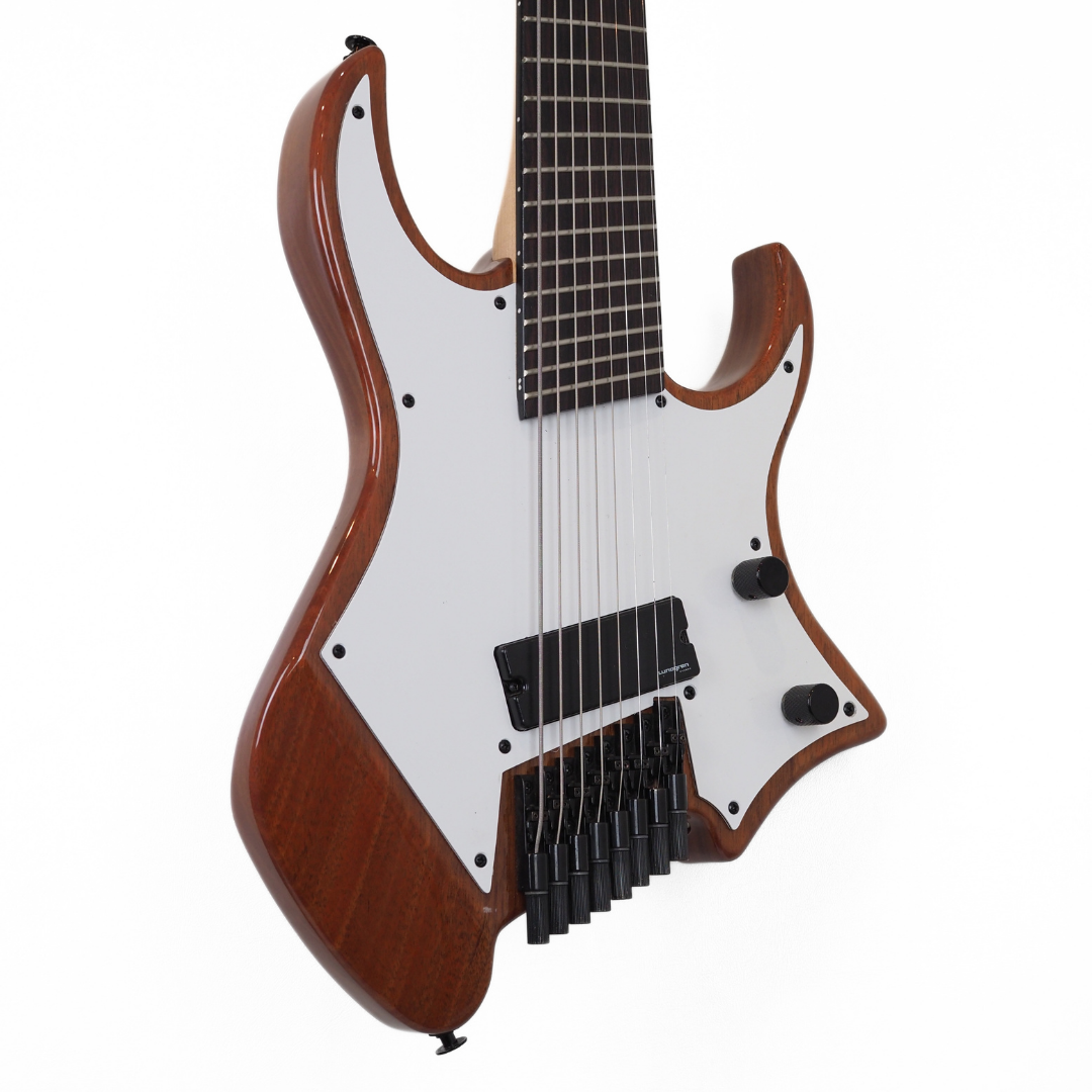 Artist Headless 8-String Multiscale Single Pickup Electric Guitar in Natural Finish