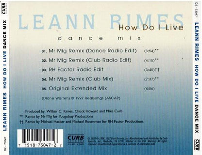 LeAnn Rimes – How Do I Live (Dance Mix) (CD, Maxi-Single)
