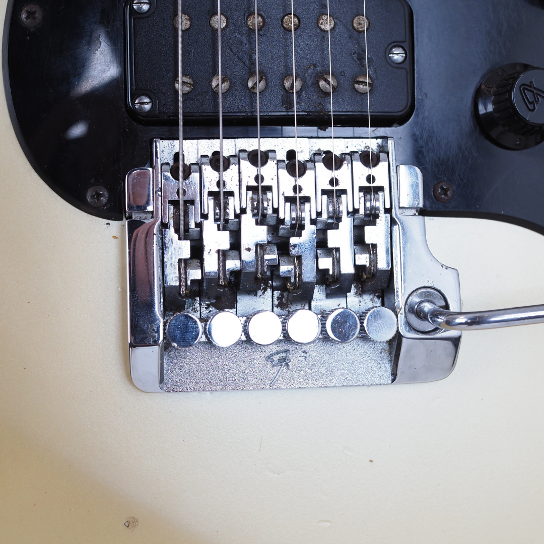 1980s Fender Contemporary MIJ Stratocaster Electric Guitar in Aged Pearl White Finish