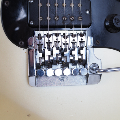 1980s Fender Contemporary MIJ Stratocaster Electric Guitar in Aged Pearl White Finish