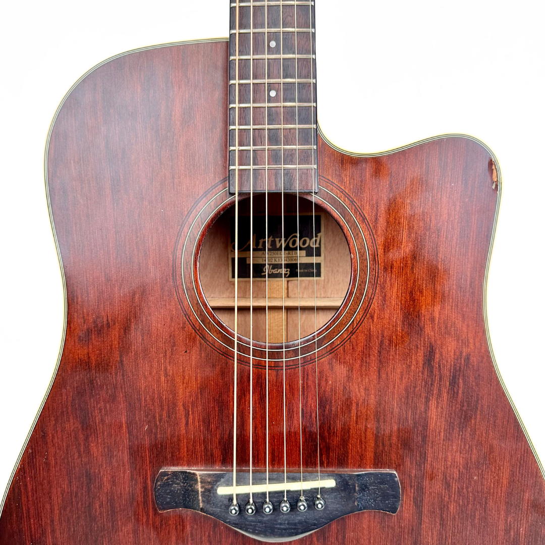 2014 Ibanez Artwood AW250ECE-RTB Acoustic-Electric Guitar