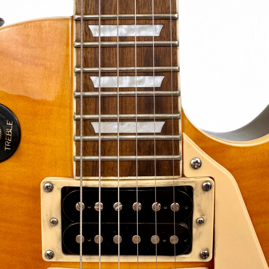 Unbranded Les Paul-Style Triple Humbucker Electric Guitar in Gloss Honeyburst Finish