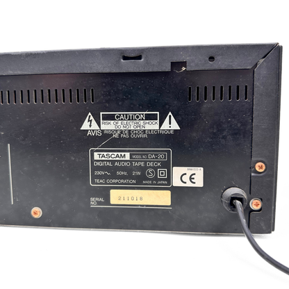 TASCAM DA-20 Digital Audio Tape Deck Recorder (Rack Mounted Unit)