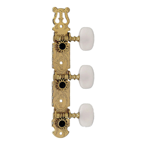 Gotoh A35G450 35G450 Classical Guitar Tuning Machines on Decorative Plate in Flash Gold Finish (3+3)