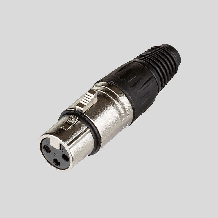 Leem Female XLR Cable Connector in Nickel (Pk-1)