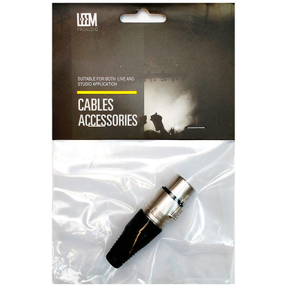 Leem Female XLR Cable Connector in Nickel (Pk-1)