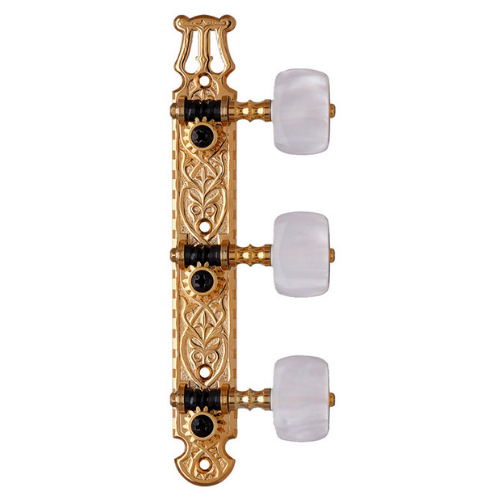 Gotoh A40G2000EW 40G2000 Classical Guitar Tuning Machines on Decorative Plate in Gold Finish (3+3)