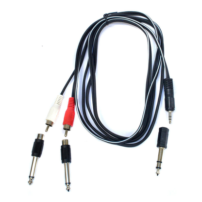 Leem 2m Y-Cable (3.5mm Straight TRS - 2 x RCA Plugs or 1/4" Straight TRS - 2 x 1/4" Straight TS)