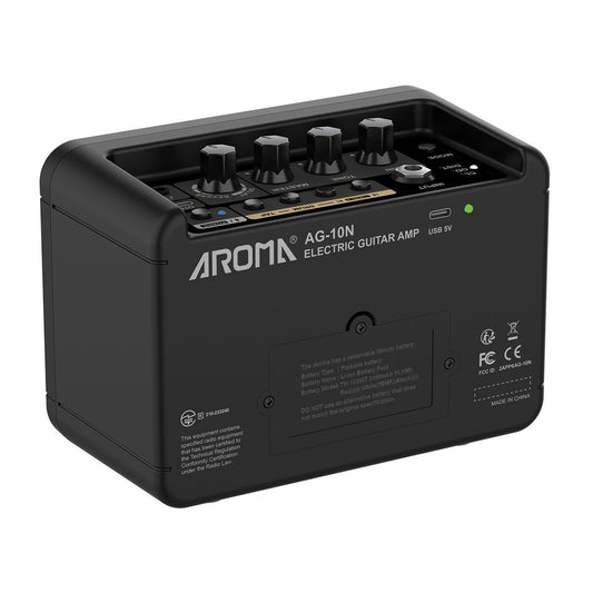 Aroma AG-10N 8W Rechargeable Electric Guitar Amp with Drum Machine