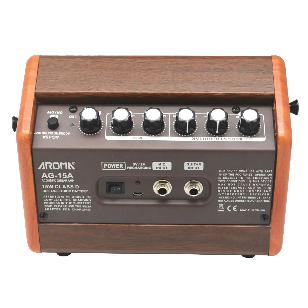 Aroma AG-15A 15W Rechargeable Amplifier for Acoustic Guitar