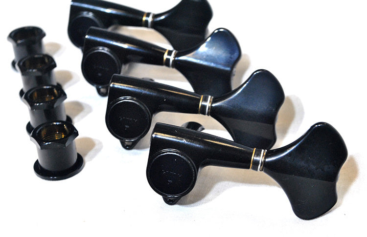 Gotoh AGB70LB GB707 Series Electric Bass Guitar Tuning Machines in Black Chrome Finish (4-inline)