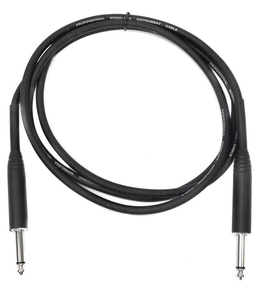 Leem 6ft Heatshrink Instrument Cable (1/4" Straight Plug - 1/4" Straight Plug)