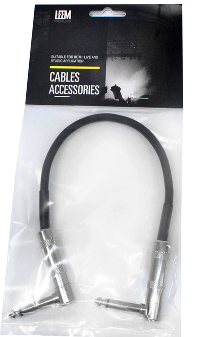 Leem 1ft Deluxe FX Pedal Patch Cable (1/4" Right-Angled Plug - 1/4" Right-Angled Plug)