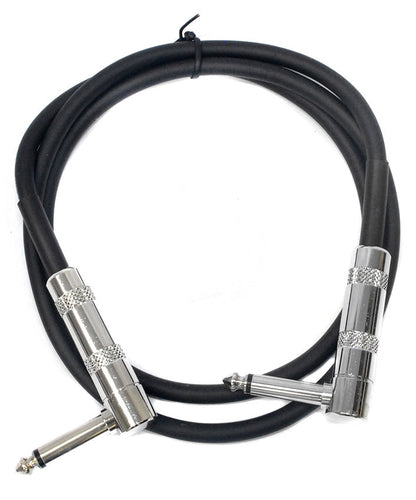 Leem 3ft Deluxe FX Pedal Patch Cable (1/4" Right-Angled Plug - 1/4" Right-Angled Plug)