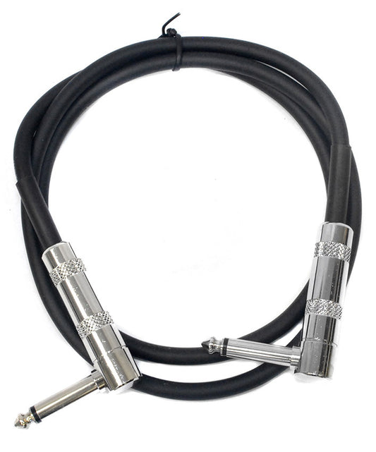 Leem 3ft Deluxe FX Pedal Patch Cable (1/4" Right-Angled Plug - 1/4" Right-Angled Plug)