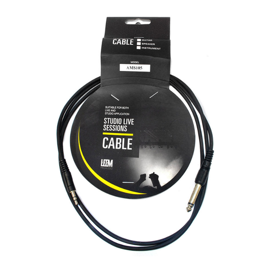 Leem 5ft Interconnect Cable (3.5mm Straight TRS - 1/4" Straight TS)