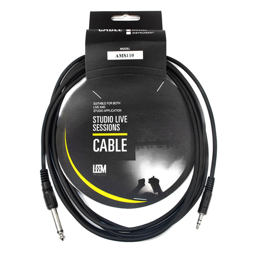 Leem 10ft Interconnect Cable (3.5mm Straight TRS - 1/4" Straight TS)