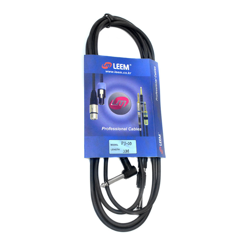 Leem 9ft Interconnect Cable (1/4" Right Angle TS - RCA Plug or 1/4" Straight TS)