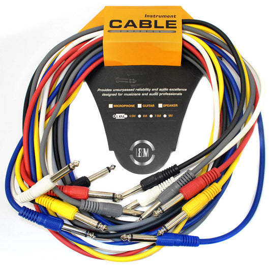 Leem 6ft FX Pedal Patch Cables 6pk (1/4" Straight Plug - 1/4" Straight Plug)