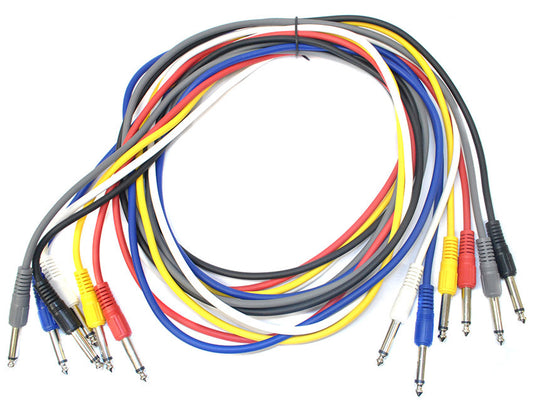 Leem 6ft FX Pedal Patch Cables 6pk (1/4" Straight Plug - 1/4" Straight Plug)