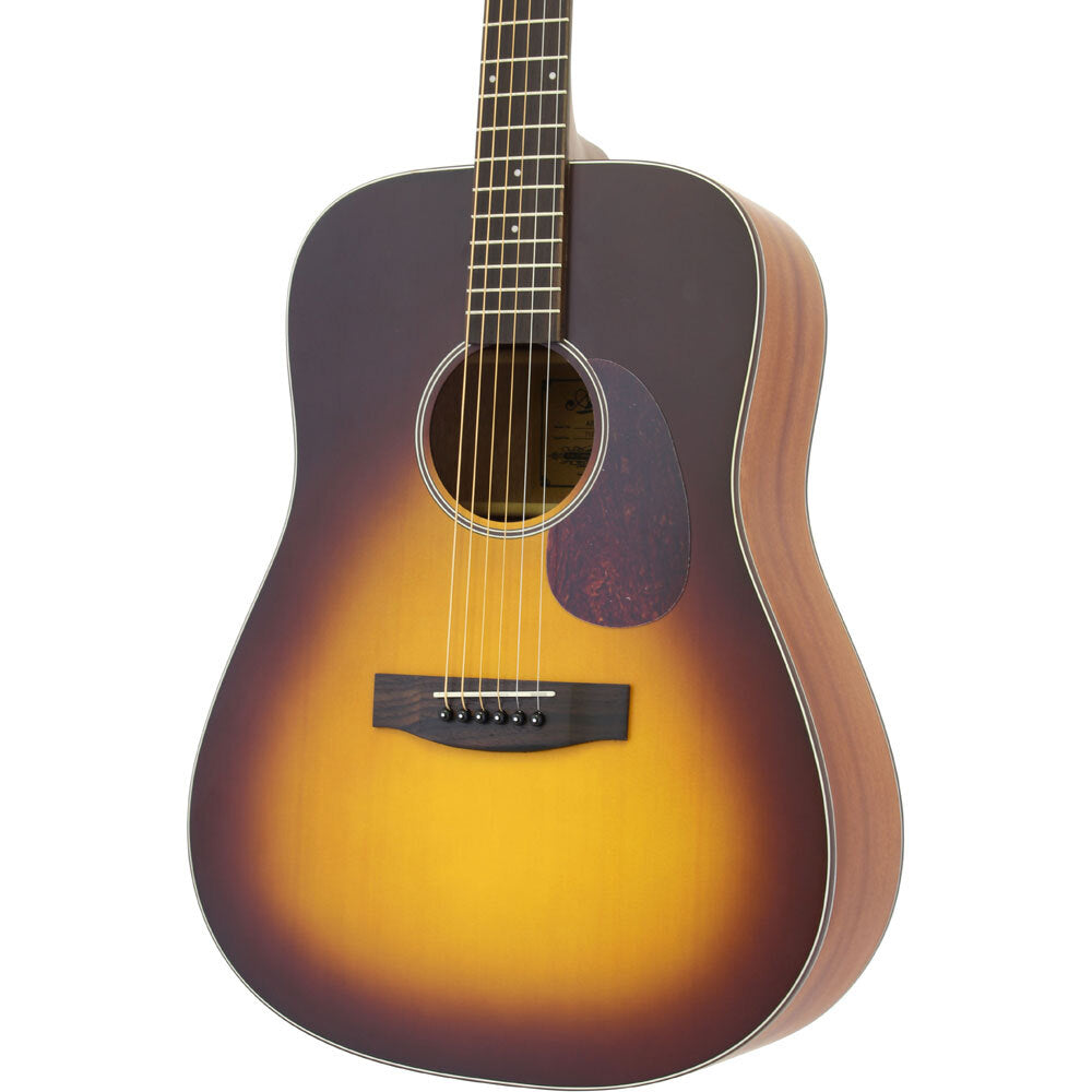 Aria 100 Series Dreadnought Body Acoustic Guitar in Matte Tobacco Sunburst