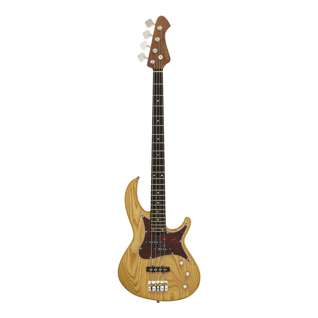 Aria 313MK2 Detroit Series 4-String Fretless Bass Guitar in Open-Pore Natural Finish