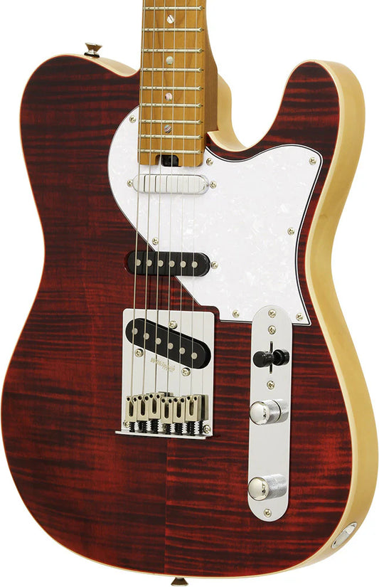 Aria 615-MK2 Nashville Electric Guitar in Ruby Red Gloss Finish