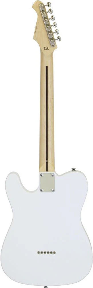 Aria 615-TL Series Semi-Hollow Electric Guitar in White Gloss