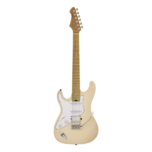 Aria 714-JH Fullerton Reverse Tribute Collection Electric Guitar in Marble White