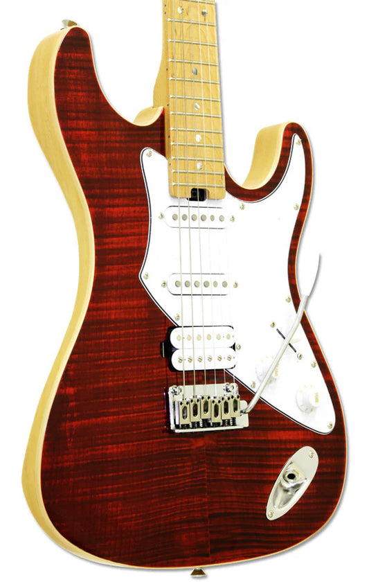 Aria 714-MK2 Fullerton Series Electric Guitar in Ruby Red