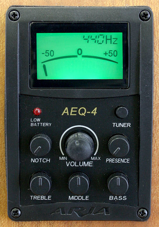 Aria ADW-01 Series Dreadnought Acoustic Electric Guitar with Cutaway in Black Gloss Finish