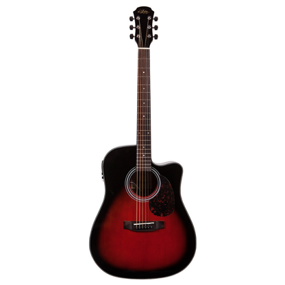 Aria ADW-01 Series Dreadnought Acoustic Electric Guitar with Cutaway in Brown Sunburst Gloss Finish