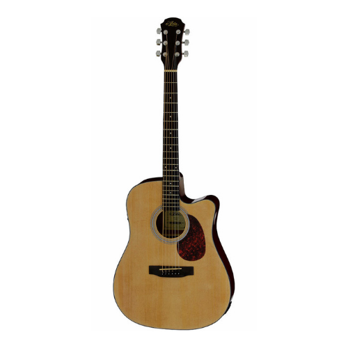 Aria ADW-01 Series Dreadnought Acoustic Electric Guitar with Cutaway in Natural Gloss Finish