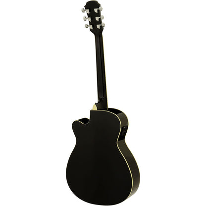 Aria ARAFN15CEBK AFN-15 Prodigy Series Acoustic Electric Folk Body Guitar with Cutaway in Black Gloss