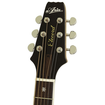 Aria APE-100 Series Thin Body Acoustic Electric Guitar with Cutaway in Natural Gloss Finish