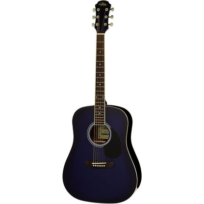Aria ARAWN15BLS AWN-15 Prodigy Series Acoustic Dreadnought Guitar in Blue Shade Gloss