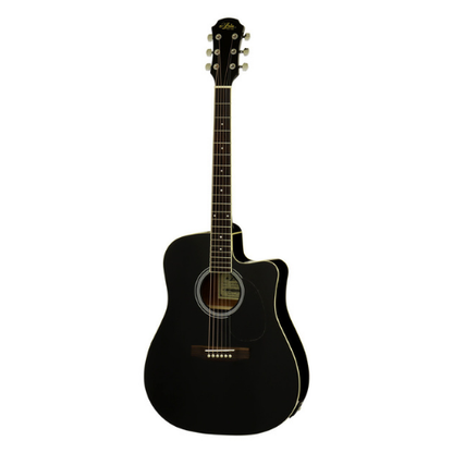 Aria ARAWN15CEBK AWN-15 Prodigy Series Acoucstic Electric Dreadnought Guitar with Cutaway in Black