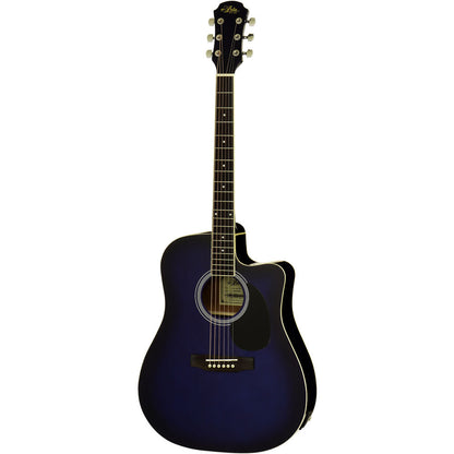 Aria ARAWN15CEBLS AWN-15 Prodigy Series Acoustic Electric Dreadnought Guitar with Cutaway in Blue Shade Gloss